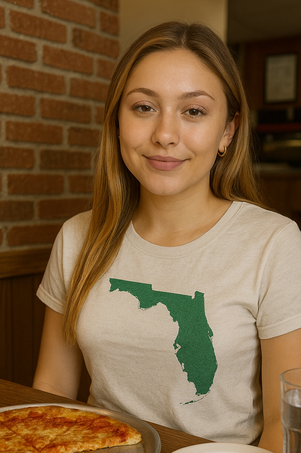 Elli at a Pizza restaurant in Cape Coral.
